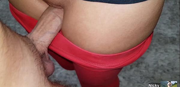  My Brother cum in my red yoga pants while stay in quarantine